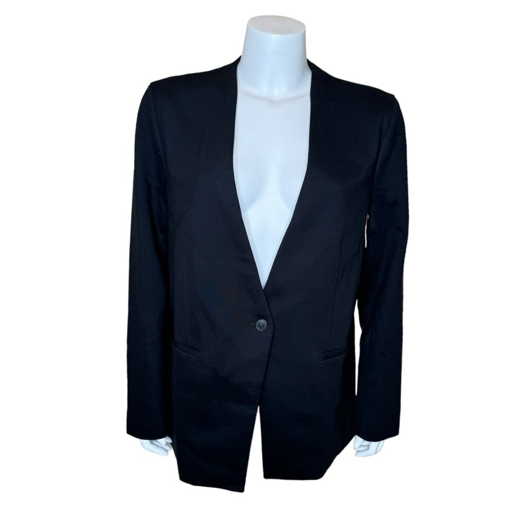 Spanx The Perfect Oversized Collarless Blazer L Black 20384R NWT